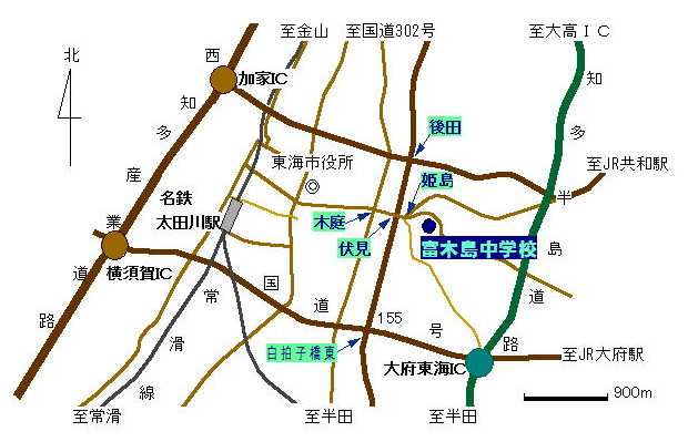 富木島中学校付近の地図