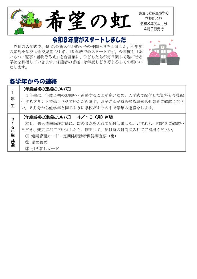 学校だより4月号