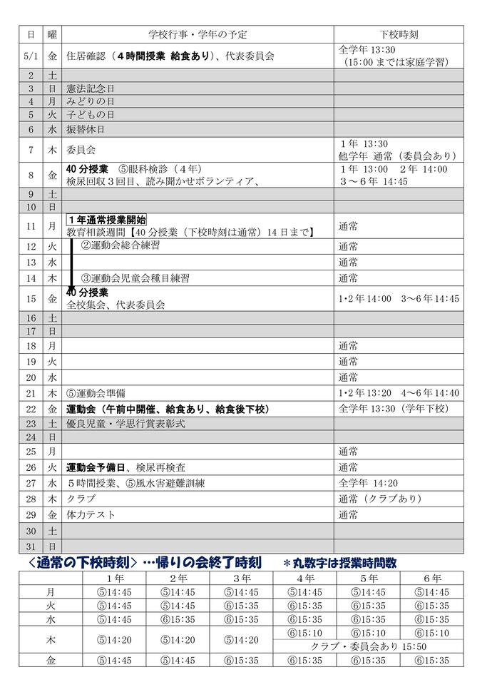 学校だより4月号