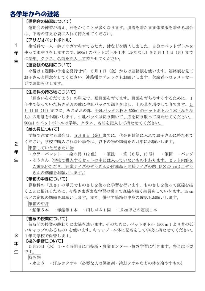 学校だより5月号